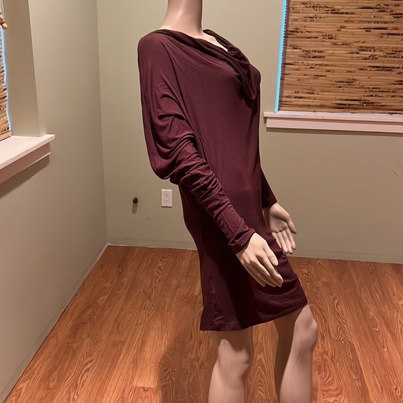 Guess By Marciano Brown Tunic Could Be Short Dress Ruching On Left Side Size L - Picture 2 of 8